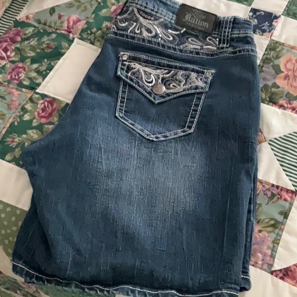 Love Nation Bedazzled Jeans Shorts